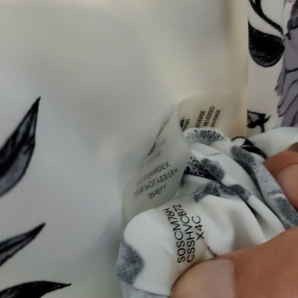 Calvin Klein Black Floral Print Blouse - White Large Sleevless - Picture 6 of 8